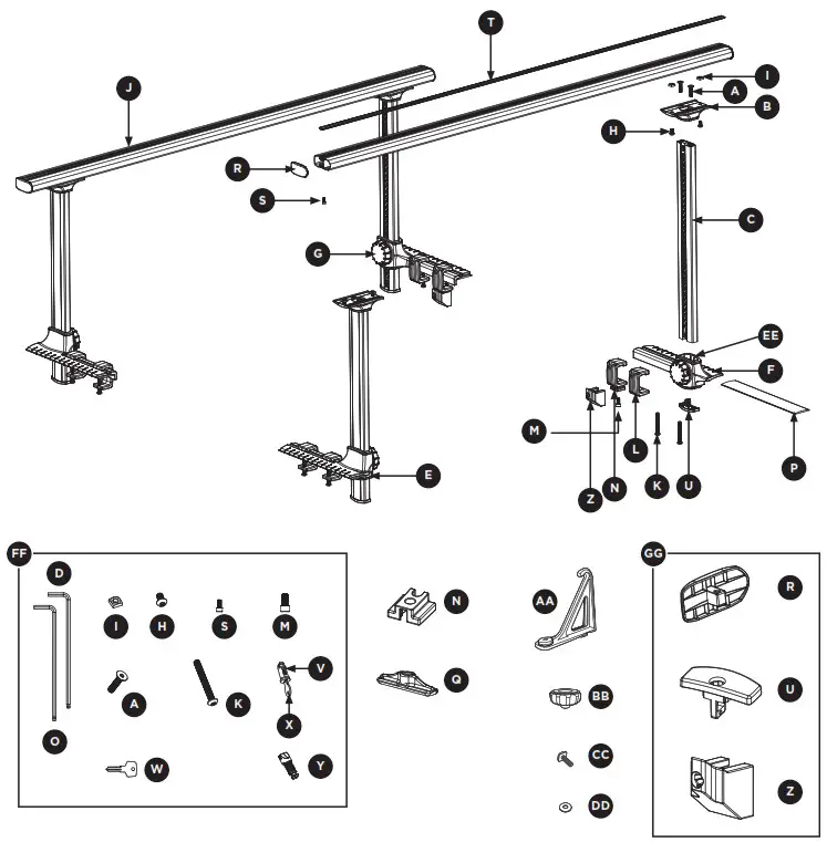 THULE XSPORTER PRO 500XT Truck Rack - underside