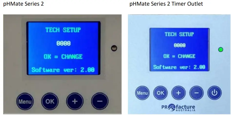 PROfacture Series 2 pHMate Controller - Technician Setup Function