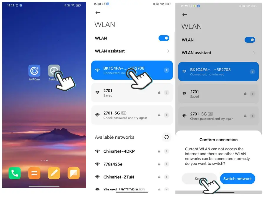 Veroyi 1528 Mini WiFi Camera - setting 1