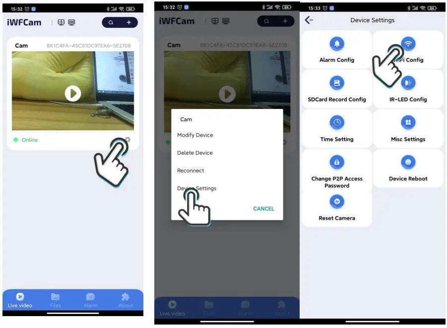 Veroyi 1528 Mini WiFi Camera - setting 2