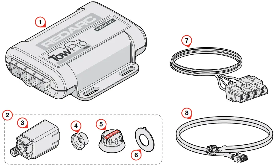REDARC EBRH ACCV3 Tow Pro Elite Electric Trailer Brake Controller - KIT CONTENTS