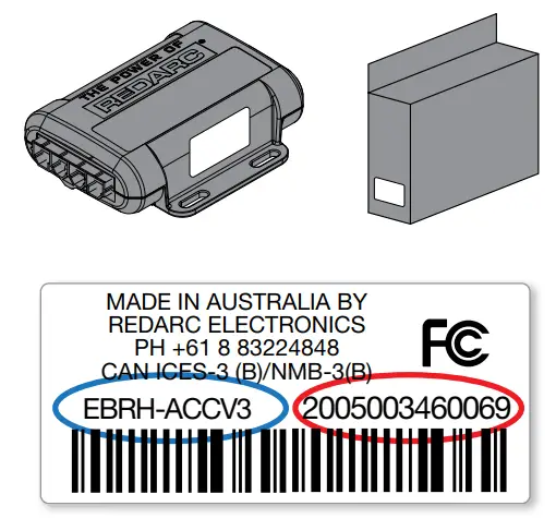 REDARC EBRH ACCV3 Tow Pro Elite Electric Trailer Brake Controller - PRODUCT SERIAL NUMBER