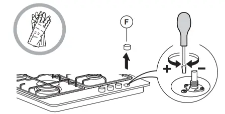 INDESIT TH 752 -I Built In Hob 5 Burners Power Flame - knobs