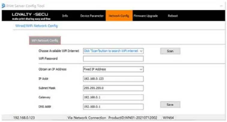 LOYALTY SECU LY MPS N01 USB Print Server - Config tool 2