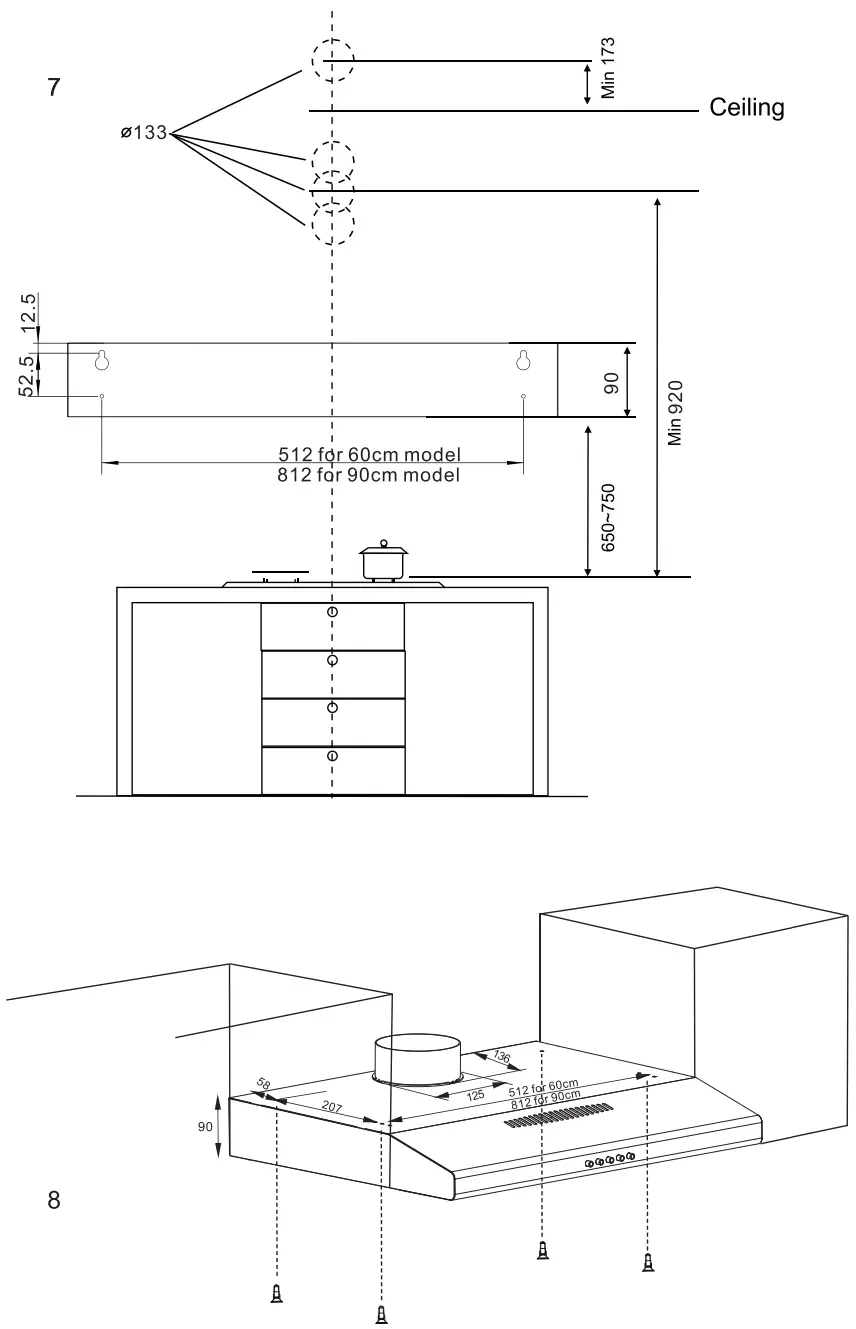 Electrolux ECF9214B Extractor Hood - Electrical Connection