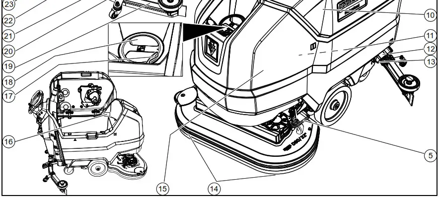 K RCHER 80 Ah Li Scrubbing Machine - Description of the unit 2
