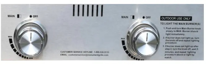 MONUMENT GRILLS 56045 Liquid Propane Gas Grill Griddle - Grill Lighting