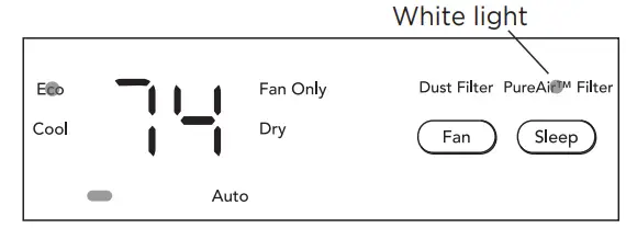 GHWQ105WD1 Frigidaire Gallery 10,000 BTU U Shape Window Room Air Conditioner - FILTER INDICATOR