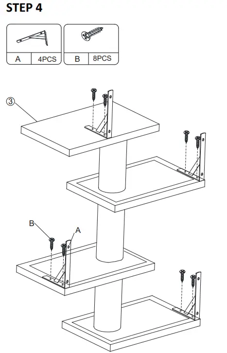 Coziwow-CW12E0506-5-Pieces-Wall-Mounted-Cat Tree-Shelves (11)