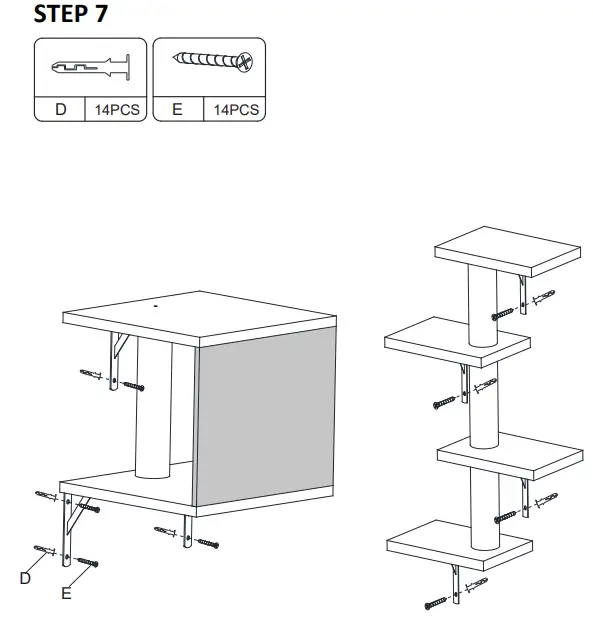 Coziwow-CW12E0506-5-Pieces-Wall-Mounted-Cat Tree-Shelves (14)