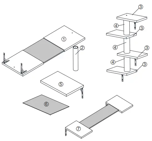 Coziwow-CW12E0506-5-Pieces-Wall-Mounted-Cat Tree-Shelves (5)