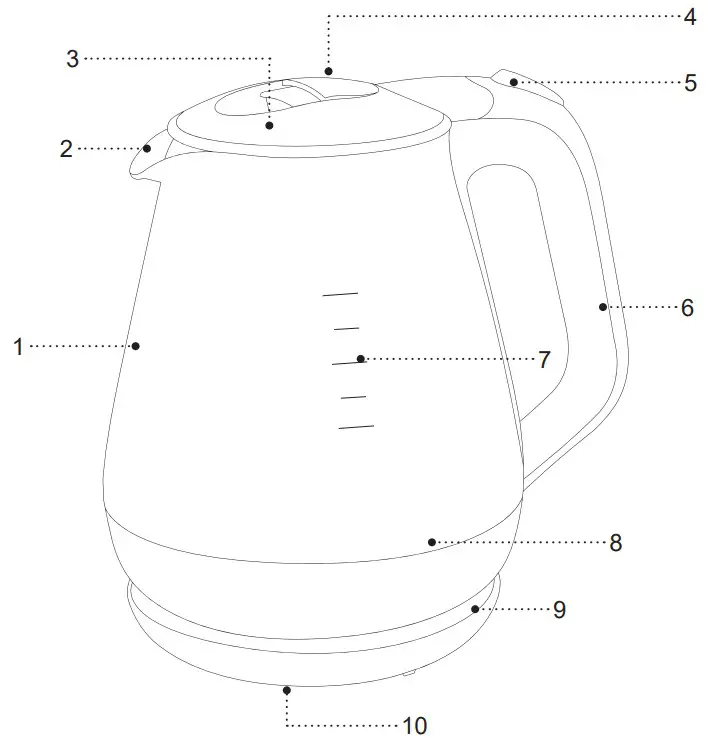 BRAYER BR1063BK Electric Kettle - DESCRIPTION
