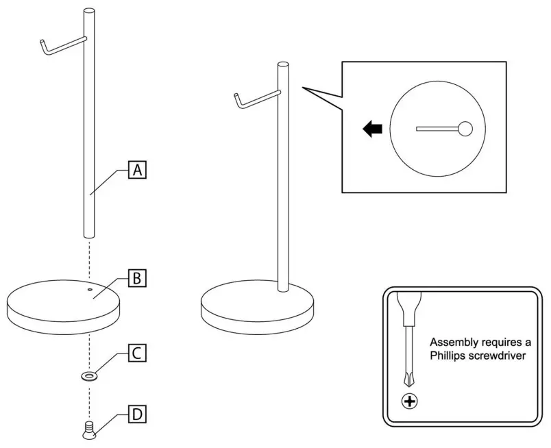 YAMAZAKI 2291-P BAUTES Headphone Stand Round - Fig 1