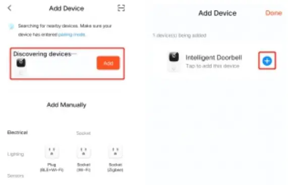 tuya WF001 Smart Video Doorbell - Adding a device