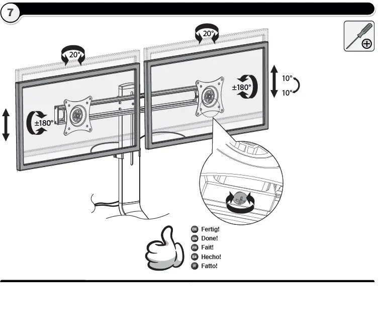ricoo TS3811 Height-Adjustable Monitor Desk Mount 10