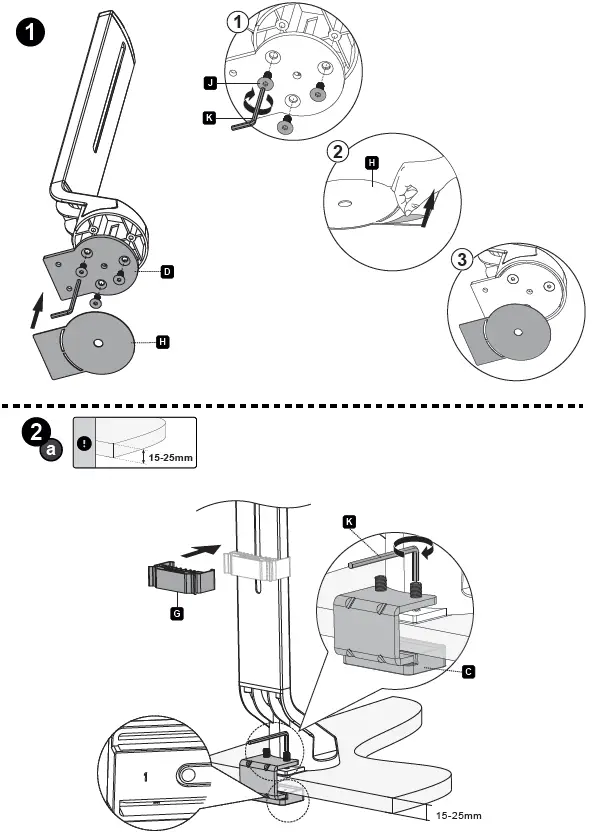 ricoo TS3811 Height-Adjustable Monitor Desk Mount 5