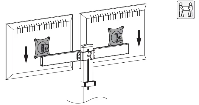 ricoo TS3811 Height-Adjustable Monitor Desk Mount 8