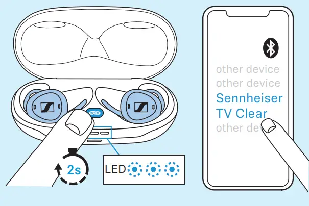 Sennheiser TVCE1-EB TV Clear Earbuds - Pairing