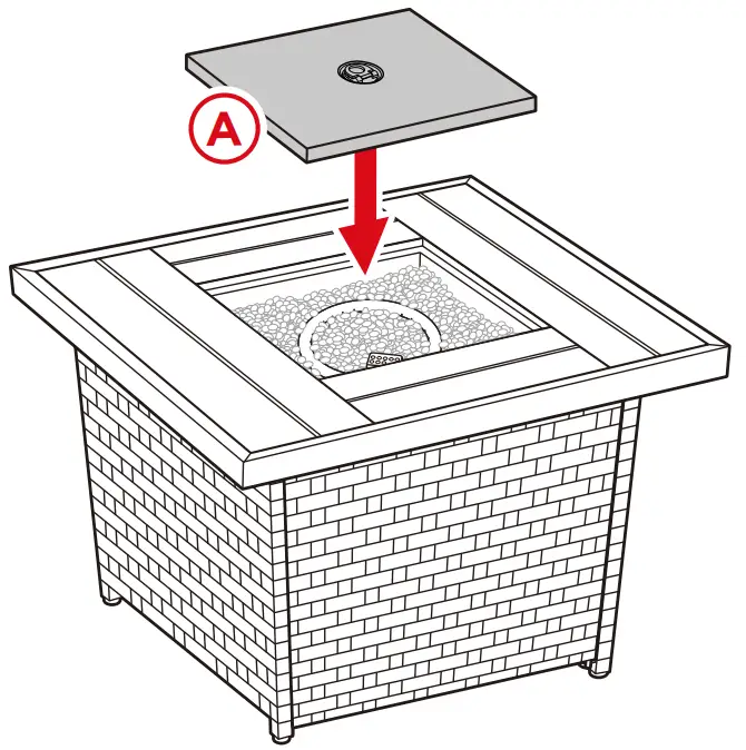 bcp SKY5672 SKY5673 28 Inch Wicker Fire Pit Table - fig10