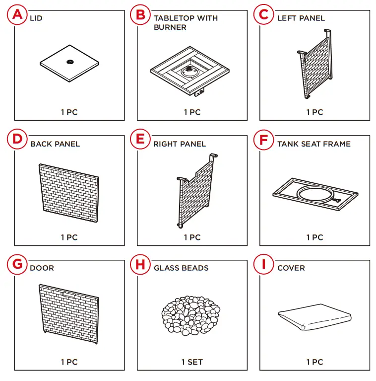 bcp SKY5672 SKY5673 28 Inch Wicker Fire Pit Table - fig3