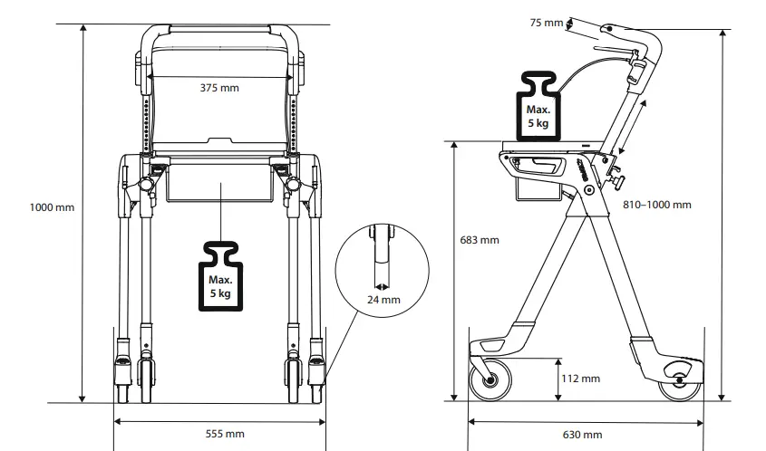 TOPRO-815500-Hestia-Foldable-Indoor-Rollator-2