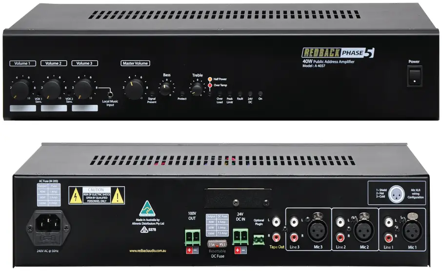 A4037 100 Watt 4 Input Pa Amplifiers