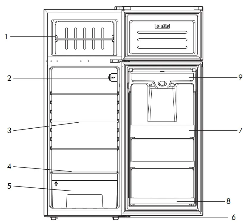 Linarie LK200DD Valloire Retro Refrigerator - ILLUSTRATION