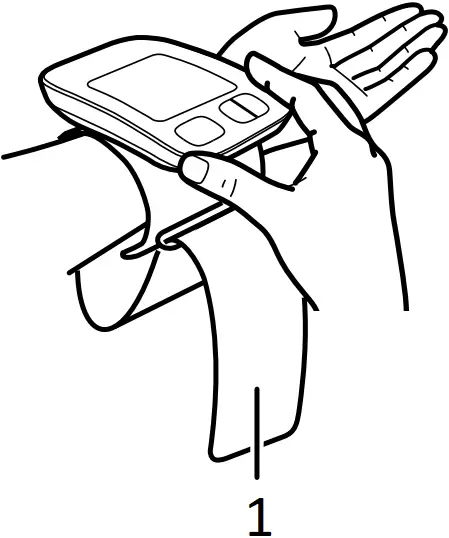 OMRON HEM-6232T - Applying the wrist cuff 2