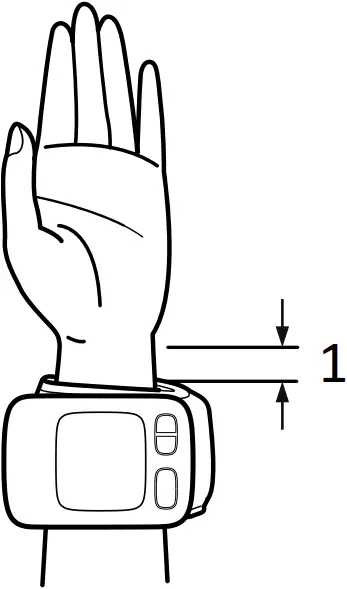 OMRON HEM-6232T - Applying the wrist cuff 3