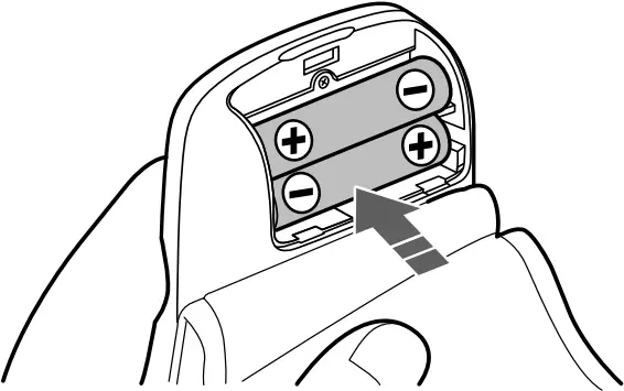 OMRON HEM-6232T - Installing batteries 2