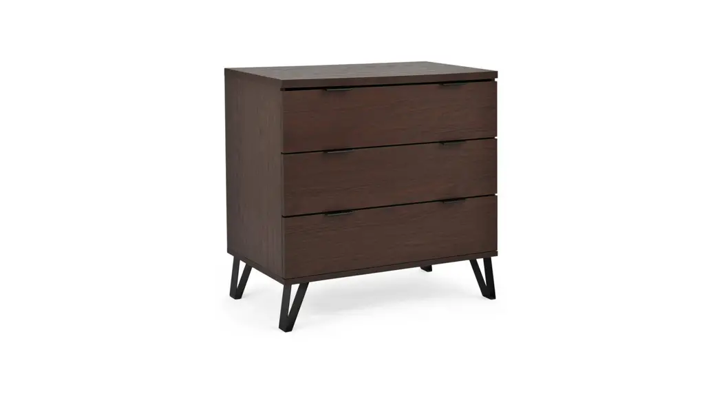 Noble House 109087 Maurers 3-drawer Walnut And Matte Black Wide Dresser User Manual