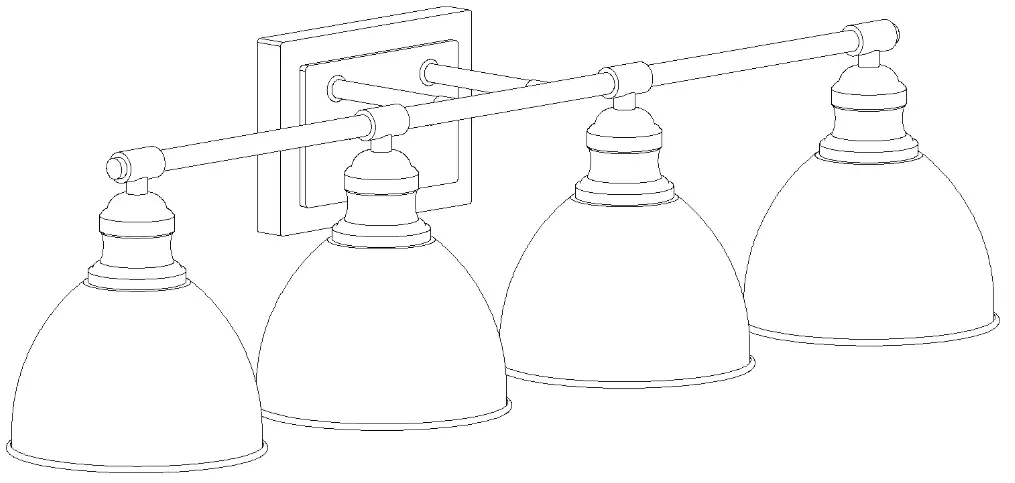 Zevni Z-48QIVVVF-51W4 31.5 Inch Modern 4 Light Black Bathroom Vanity Light