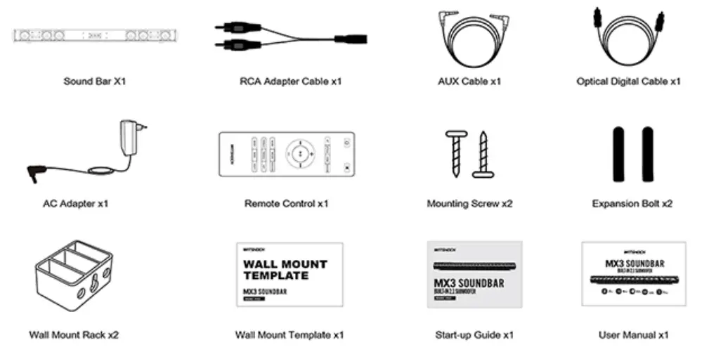 WITSHOCK MX 3 Sound Bar Soundbar TV Speaker - Fig 1