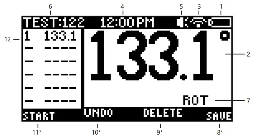 Lafayette Instrument ACU100 Range of Motion Inclinometer - BASE buttons1