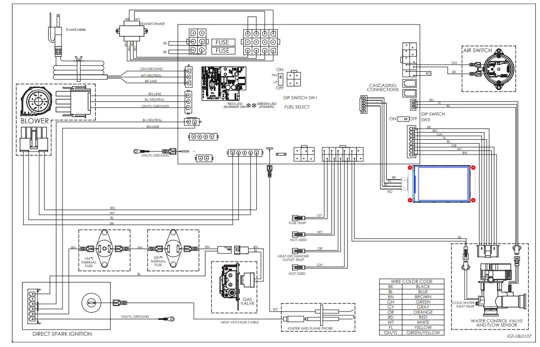 Intellihot iQ751 Water Heater - Wiring Diagram