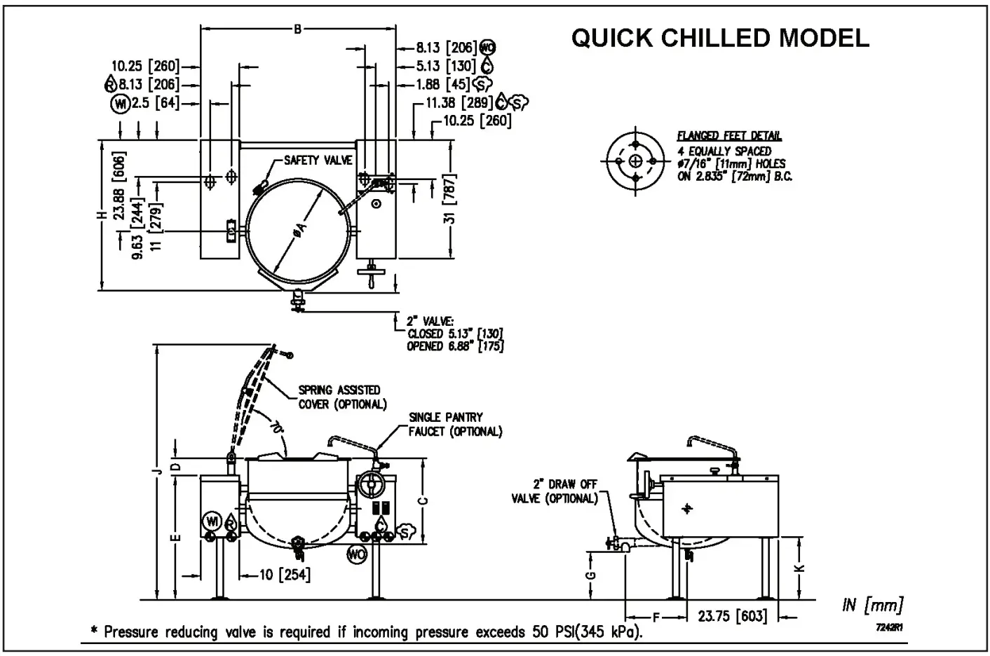 CROWN DLT 20TC Direct Steam Kettles Tilting Models Cook Chill Systems - SERVICE CONNECTIONS