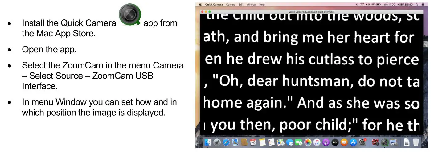 KOBA Vision ZoomCam Portable Camera Solution - MAC OS (LAPTOP, PERSONAL COMPUTER)