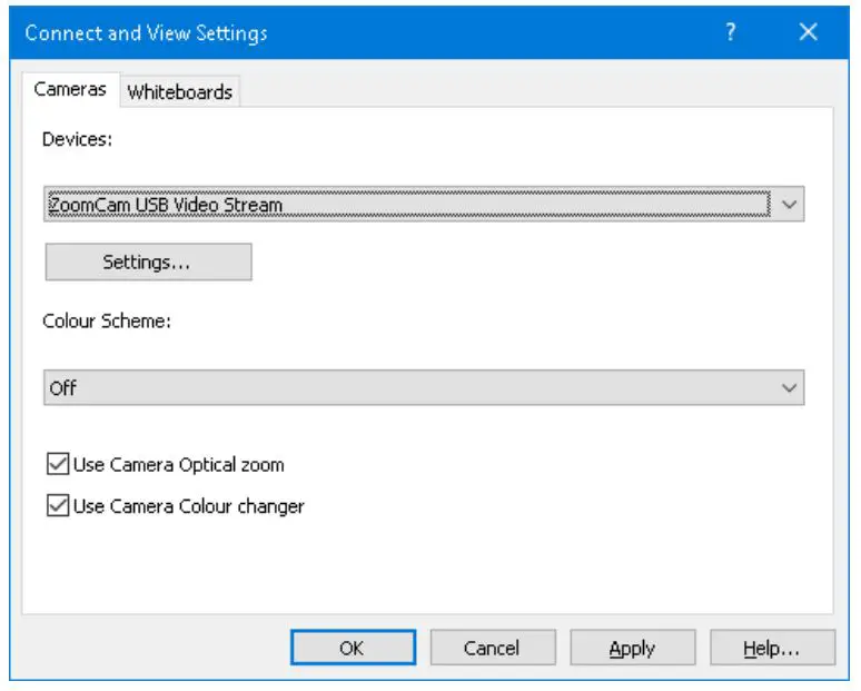KOBA Vision ZoomCam Portable Camera Solution - Selecting the camera