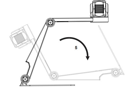 KOBA Vision ZoomCam Portable Camera Solution - Turn the ZoomCam and set it on his footplate