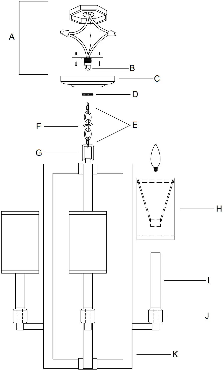 CRYSTORAMA 8884 AG Dixon Four Light Chandelier - Part Number