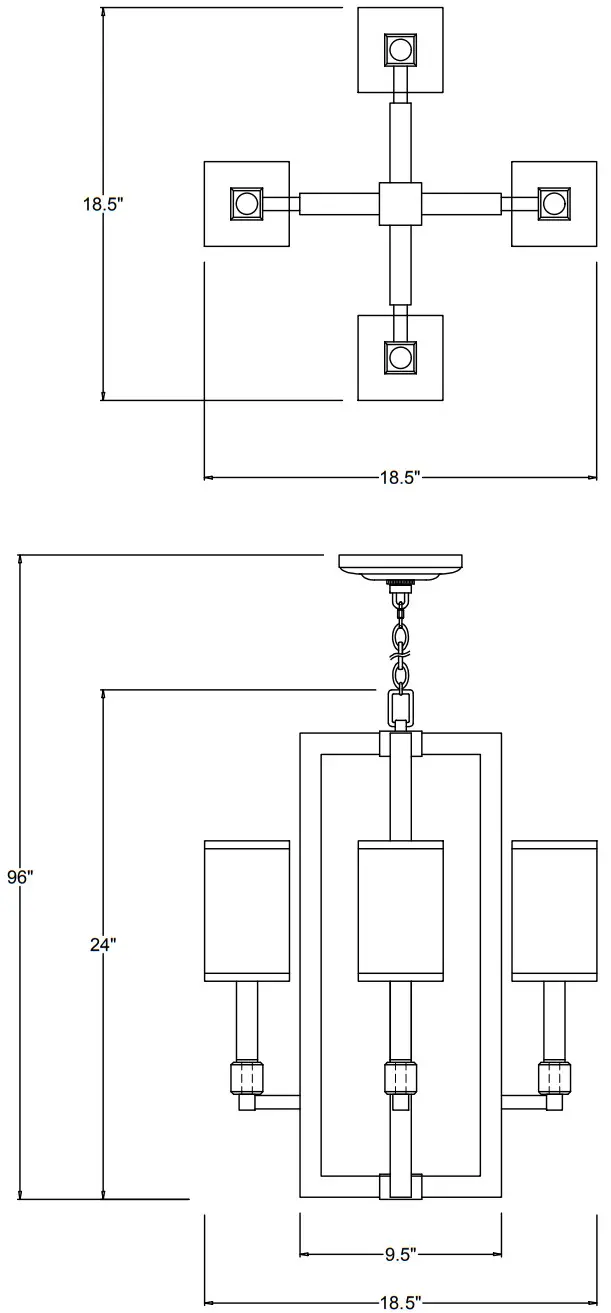 CRYSTORAMA 8884 AG Dixon Four Light Chandelier