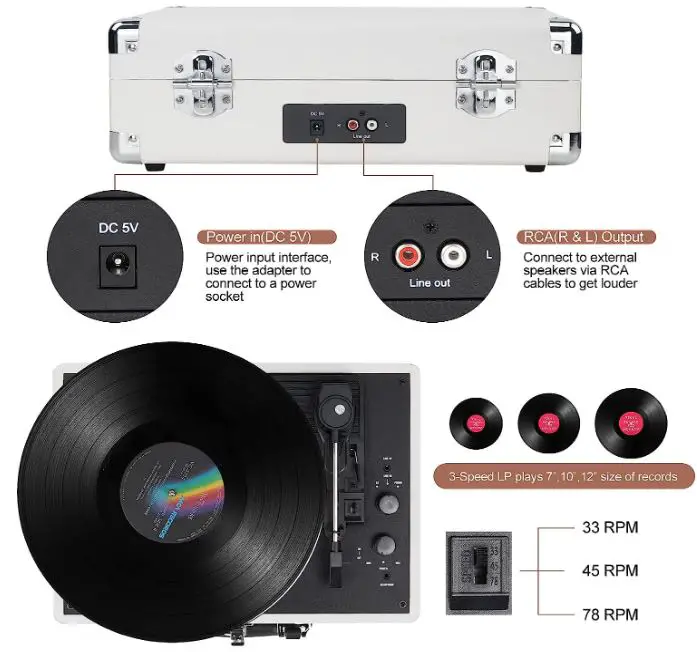 DIGITNOW M422 Wireless Vinyl Record Player-fig-1