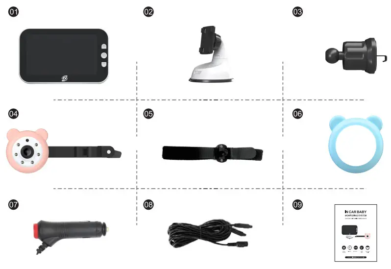TX FX007 Car Baby Monitoring System - Wiring 1
