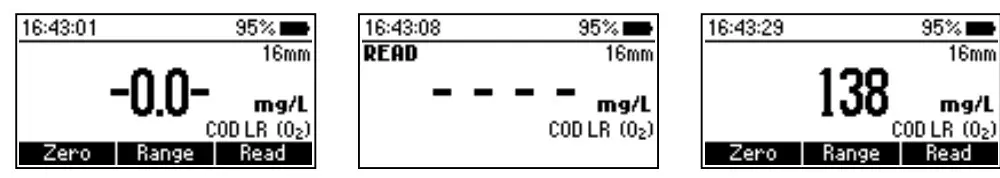 HANNA HI97106 Chemical Oxygen Demand Portable Photometer - instrument displays