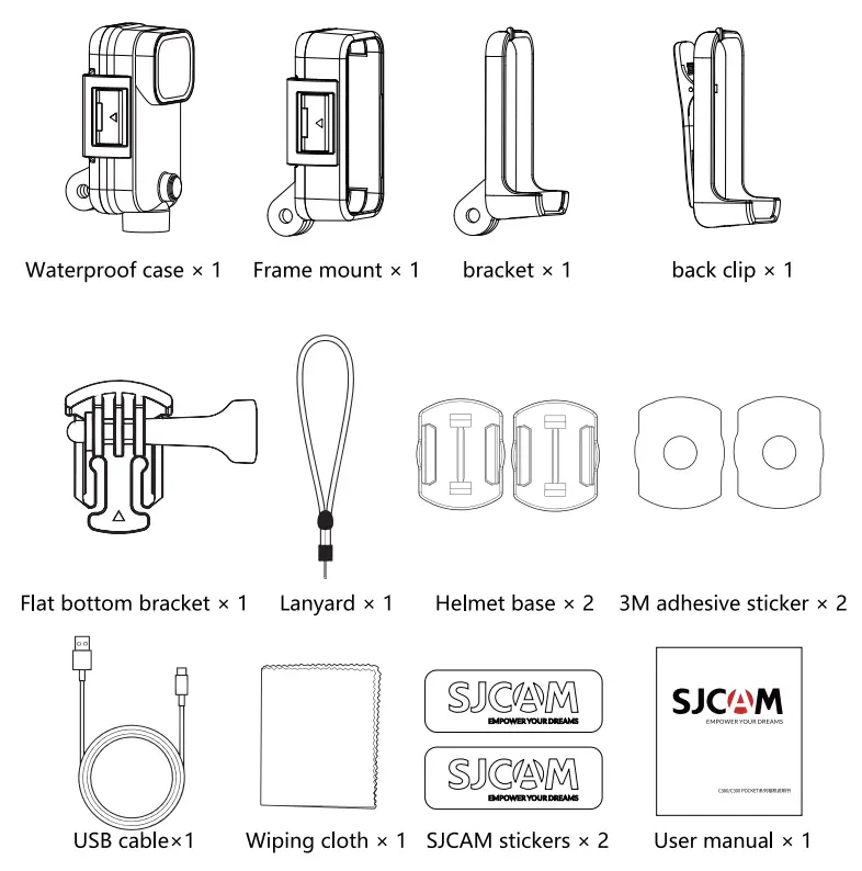 SJCAM C300 Series Mark II Cinema EOS Camera - Packing list