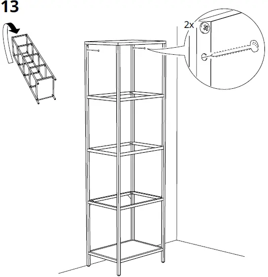 IKEA VITTSJÖ Shelf Unit Black Brown Glass 19