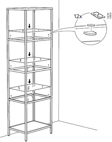 IKEA VITTSJÖ Shelf Unit Black Brown Glass 20