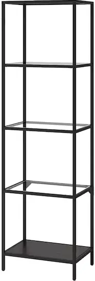 IKEA VITTSJÖ Shelf Unit Black Brown Glass PRODUCT