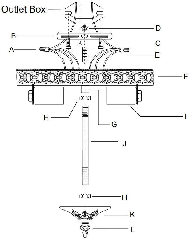 CRYSTORAMA 710 OB CL I Two Light Ceiling Mount - Outlet Box