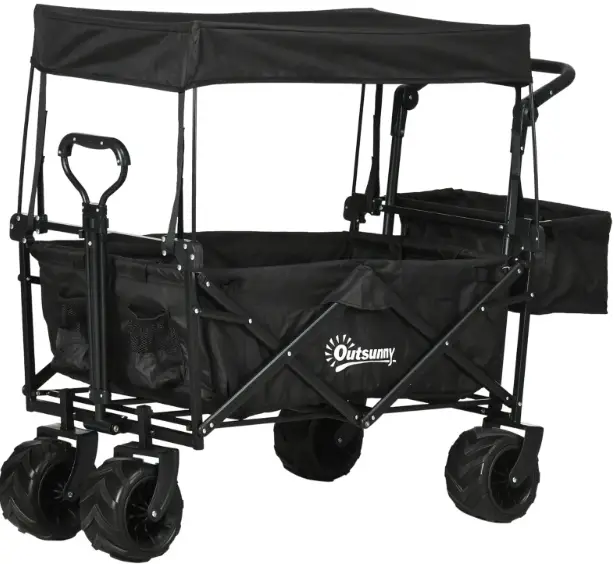 Outsunny 845-327V02BK Folding Garden Trolley product